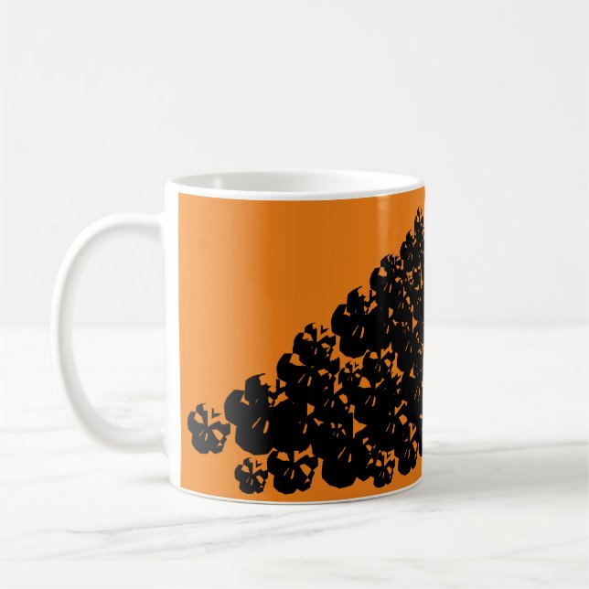 Caneca De Café Crânios assustadores do Halloween empilham laranja (Esquerda)