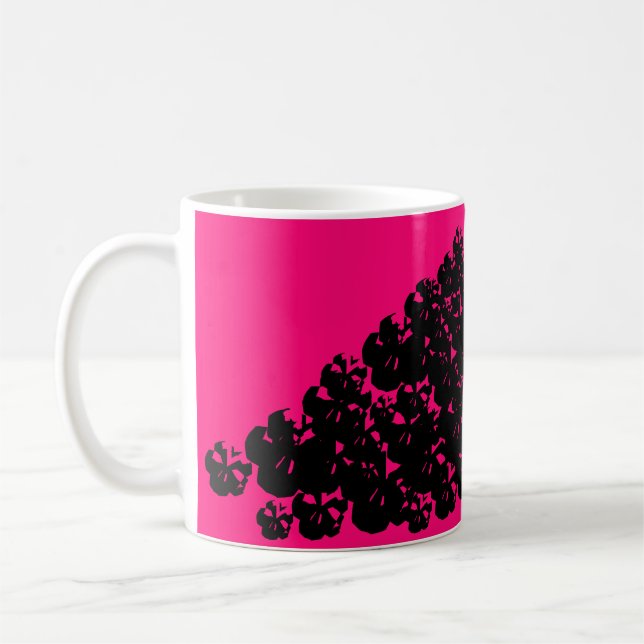 Caneca De Café Crânios de Halloween magenta rosa-rosa-néon-preto (Esquerda)