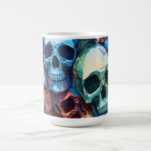 Caneca De Café Crânios Funky