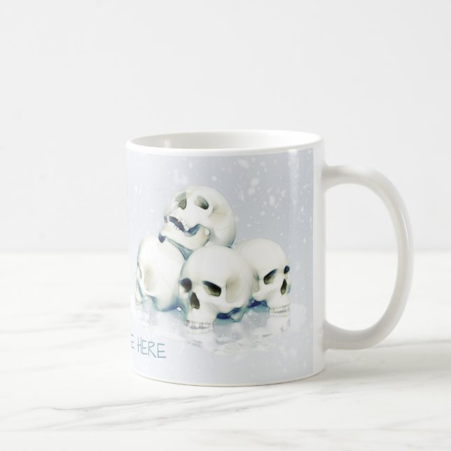 Caneca De Café Crânios na neve (Direita)