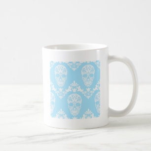 Caneca De Café crânios vitorianos azuis