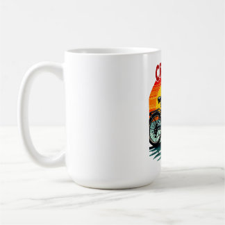 Caneca De Café Cranky Biker Tee: Vintage Sunset e uma bicicleta s