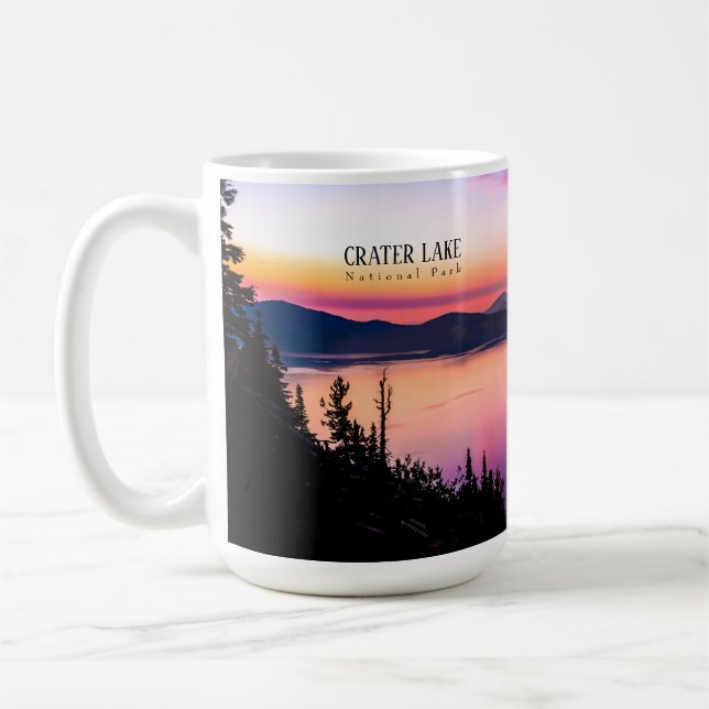 Caneca De Café Crater Lake National Park Oregon No Café Sunset (Esquerda)