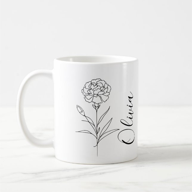 Caneca De Café Cravina de Janeiro Personalizada Flor do Nasciment (Esquerda)
