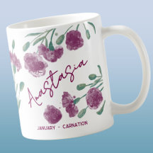 Cravo de Nome Personalizado Flor de Nascimento de 