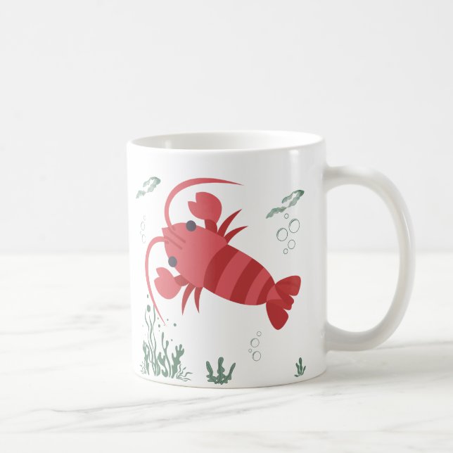 Caneca De Café Crayfish vermelho em ambiente aquático Coffee Mug (Direita)