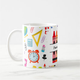 Caneca De Café Crayon Personalizado de Volta à Escola