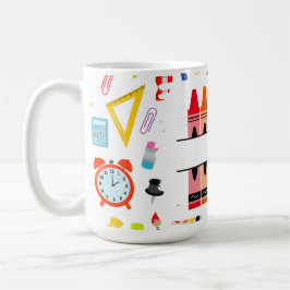 Caneca De Café Crayon Personalizado de Volta à Escola