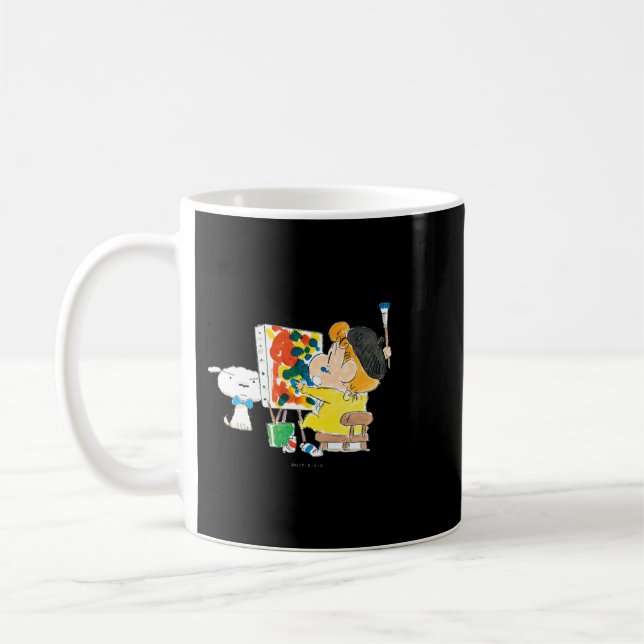 Caneca De Café Crayon Shinchan desenhando Himawari (Esquerda)
