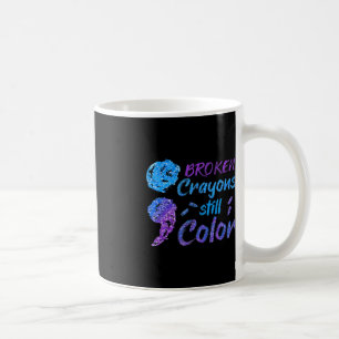 Caneca De Café Crayons Partidos Ainda Conscientes do Suicídio Col