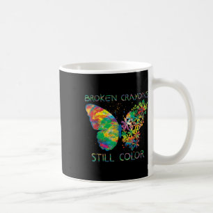 Caneca De Café Crayons Partidos Ainda Cores Awarenes Mentais