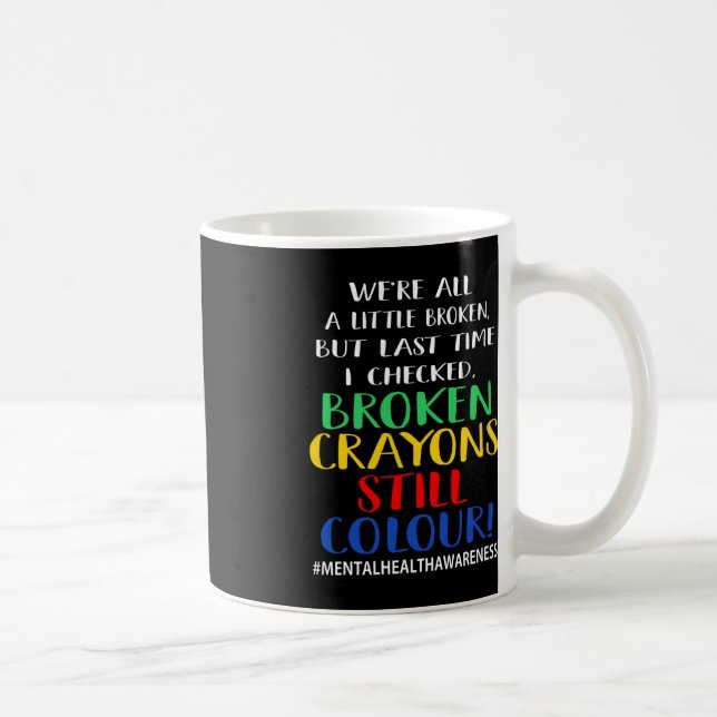 Caneca De Café Crayons Partidos Ainda Cores Sensibilização Para A (Direita)