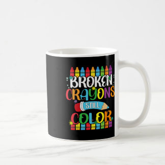 Caneca De Café Crayons Partidos Ainda Cores Sensibilização Para A