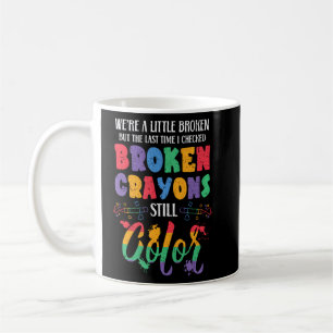 Caneca De Café Crayons Partidos Ainda Cores Sensibilização Para A
