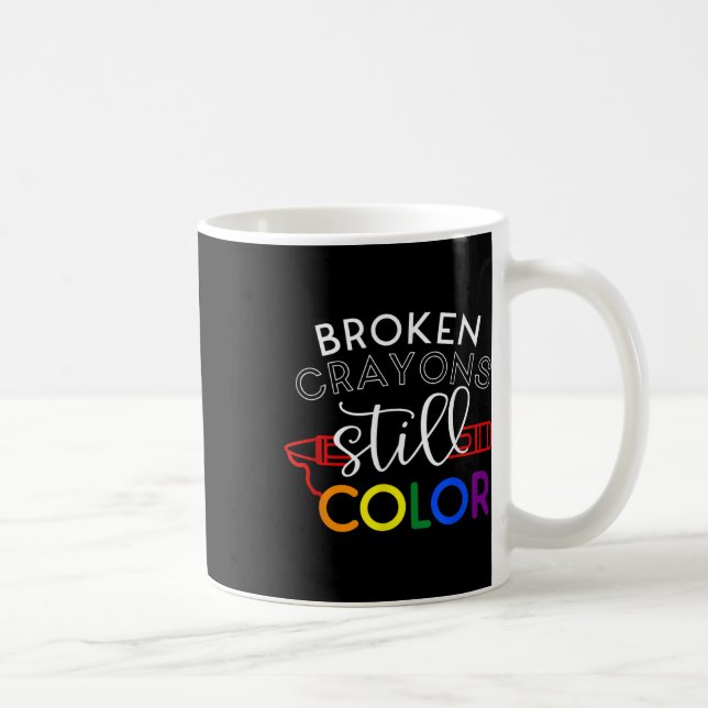 Caneca De Café Crayons Partidos Ainda Cores Sensibilização Para A (Direita)