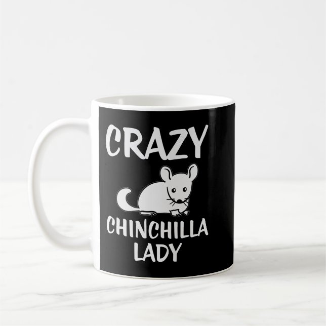 Caneca De Café Crazy Chinchilla Lady Lover Premium (Esquerda)