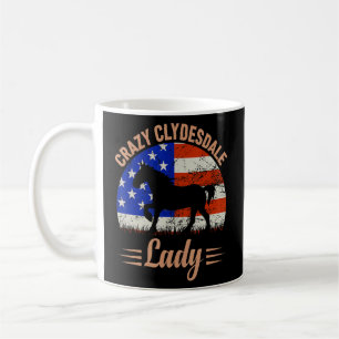 Caneca De Café Crazy Clydesdale Lady Eus Flag American Equestrian