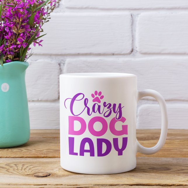 Caneca De Café Crazy Dog Lady Funny Dog Lover (Criador carregado)