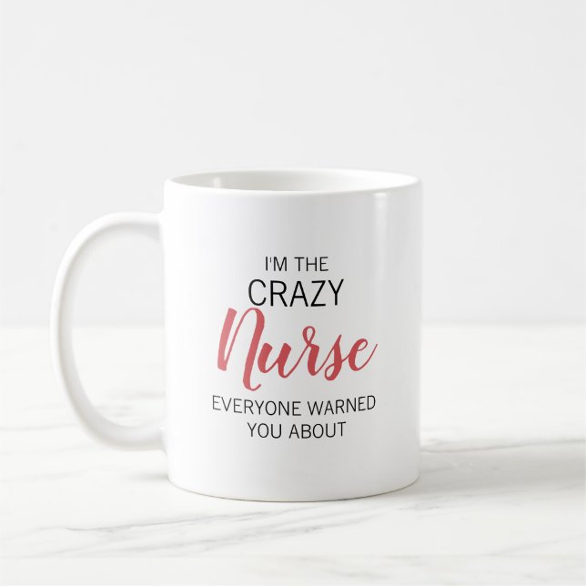 Caneca De Café Crazy Nurse Personalized Name (Esquerda)