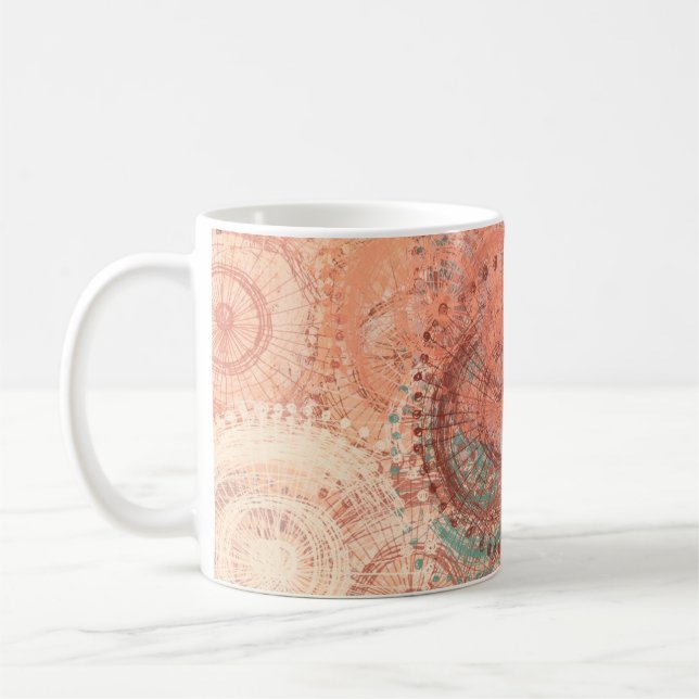 Caneca De Café Crazy sketch random pattern. Chaos and variety. Mo (Esquerda)