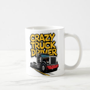Caneca De Café "Crazy Truck Driver Vintage Graphic