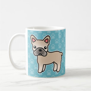 Caneca De Café Cream Cartoon French Buldogue