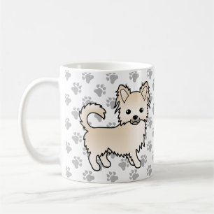Caneca De Café Cream Casaco Chihuahua Cartoon Cão e patas