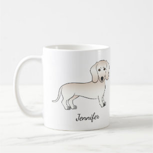 Caneca De Café Cream Casaco Dachshund Cartoon Dachshund Cão Com N