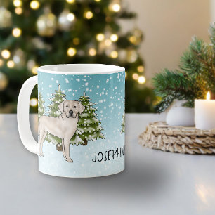 Caneca De Café Cream Labrador Cachorro de Retriever Nome Personal