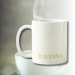 Caneca De Café Cream Luxury Custom Serif Name Gift For Her<br><div class="desc">This cream personalized product features a smooth gold name design that creates a refined and timeless luxury custom gift for her. The soft cream background paired with matte gold lettering gives the design a light, elegant look without any sparkle. Personalize it with any name to create a clean and sophisticated...</div>