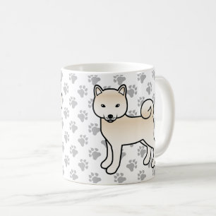 Caneca De Café Cream Shiba Inu - Cão e patas