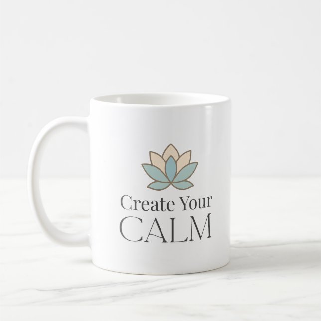 Caneca De Café Create Your Calm Minimal Motivational Mug (Esquerda)