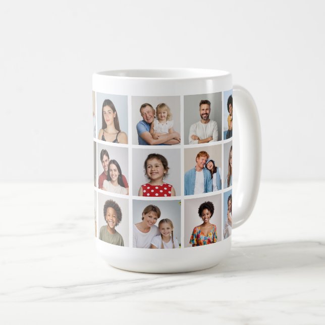 Caneca De Café Create Your Own 21 Photo Collage  (Frente Esquerda)