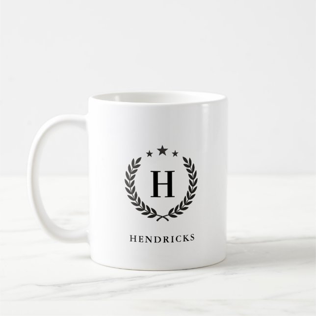 Caneca De Café Create Your Own Intel Monogram With Laurel wreaths (Esquerda)