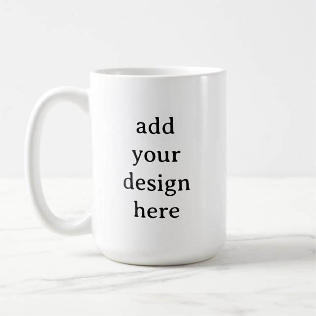 Caneca De Café Create Your Own Simple Custom 15 oz Classic (Esquerda)