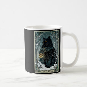 Caneca De Café Creepmas Vintage O Gato Yule Cartão Tarot Natal Es