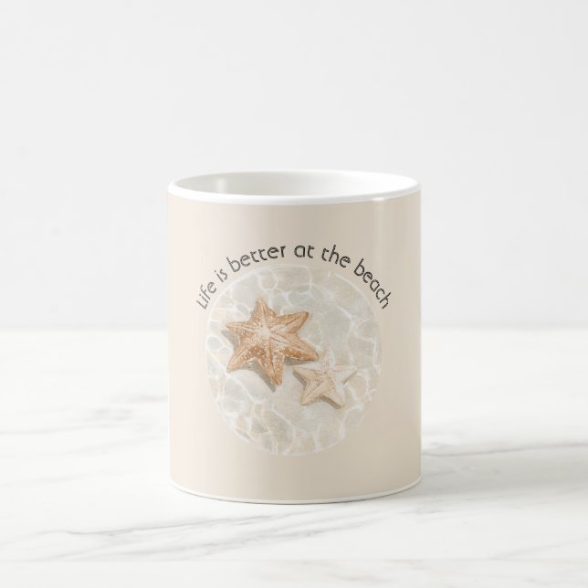 Caneca De Café Creme A vida é melhor na praia Estrela do mar (Centro)