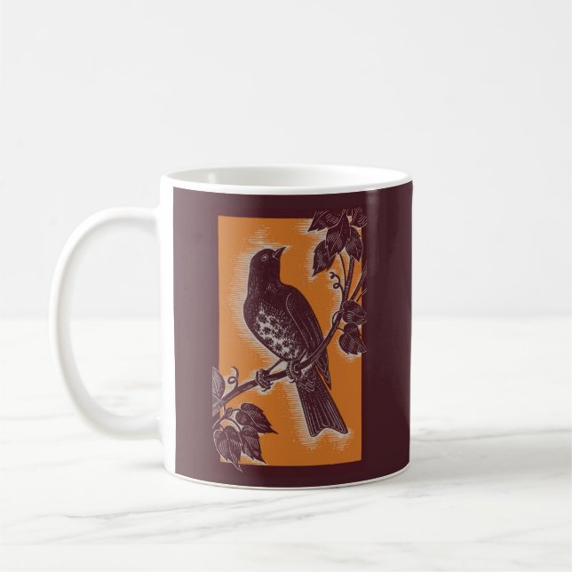 Caneca De Café creme castanho com laranja (Esquerda)
