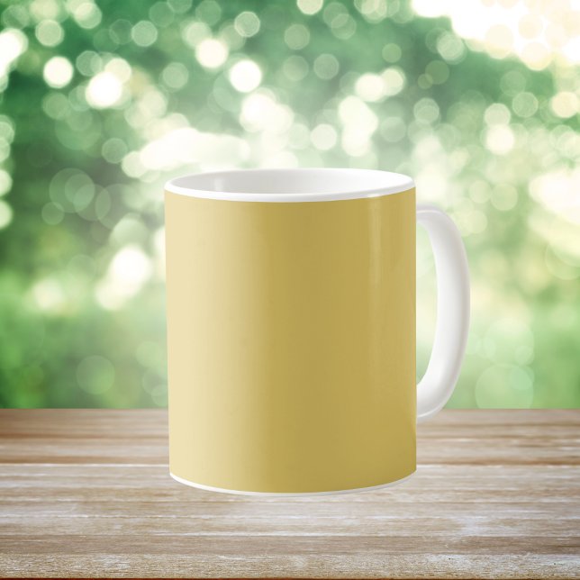 Caneca De Café Creme Cor Sólida Dourada (Criador carregado)
