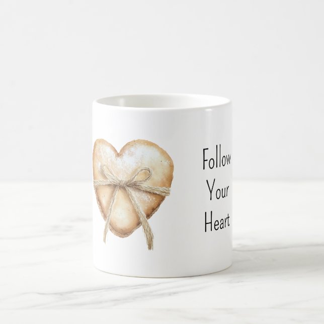 Caneca De Café Creme Siga Seu Coração (Centro)