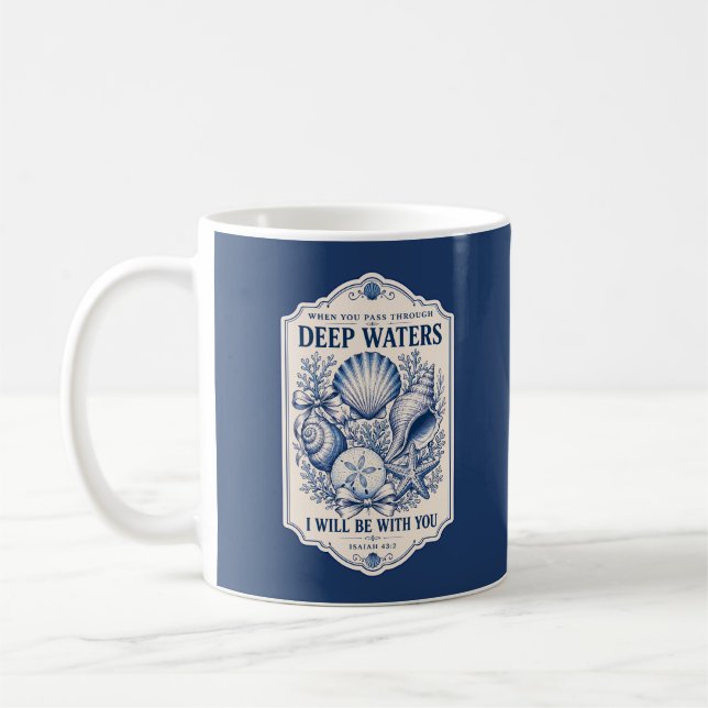Caneca De Café Crença Cristã Versículo Bíblico Religioso Costeiro (Esquerda)