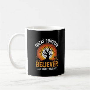 Caneca De Café Crente do Grande Abóbora de Halloween Esqueleto Re
