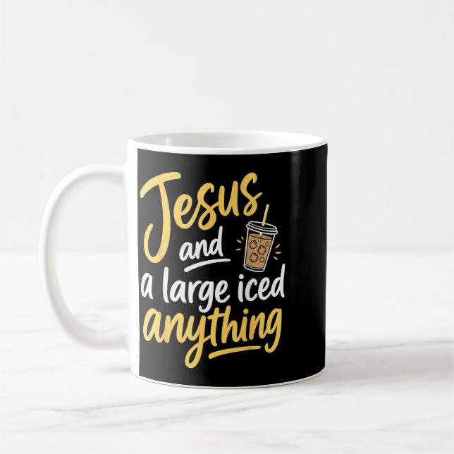 Caneca De Café Crente Engraçado Jesus Café Fé Cristã (Esquerda)