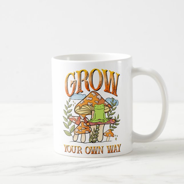 Caneca De Café "Cresça do seu jeito" | Meditação de Sapo e Cogume (Direita)