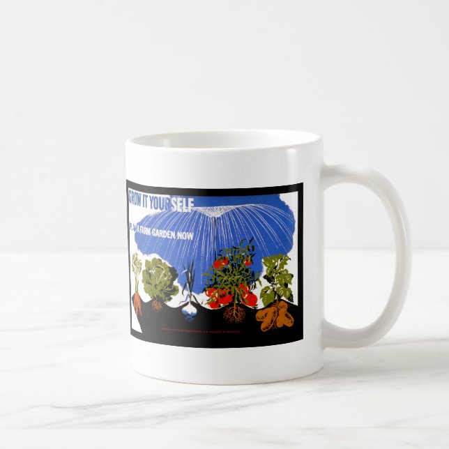 Caneca De Café Cresça-o você mesmo planta do ~ um jardim da (Direita)