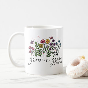 Caneca De Café Crescendo em Grace Floral Christian Cote