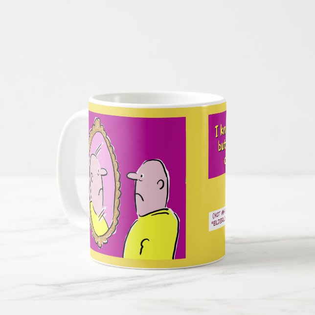 Caneca De Café Crescendo Velho. Descrições do alternativo. (Frente Esquerda)