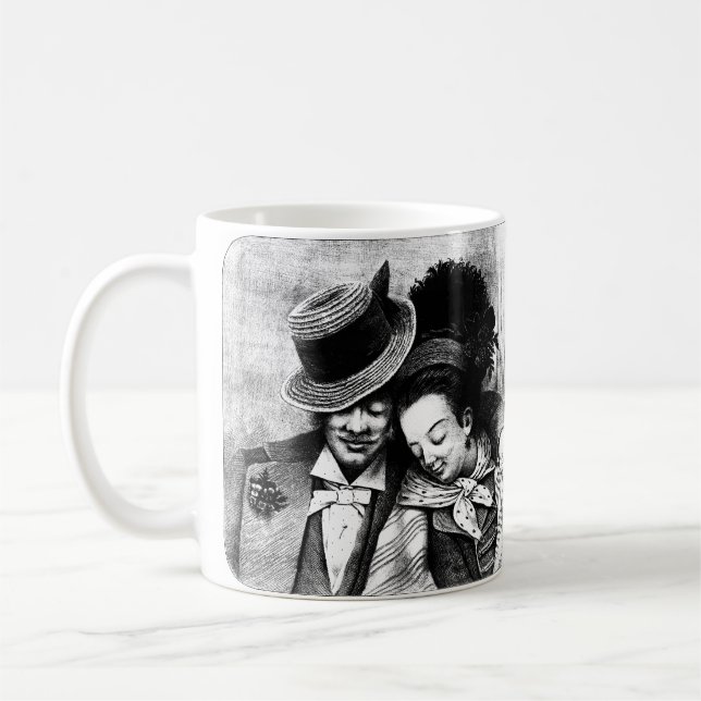Caneca De Café Crescendo velho junto Casal Ama arte romântica (Esquerda)