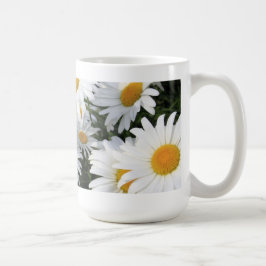 Caneca De Café Crescimento de flores da margarida branco