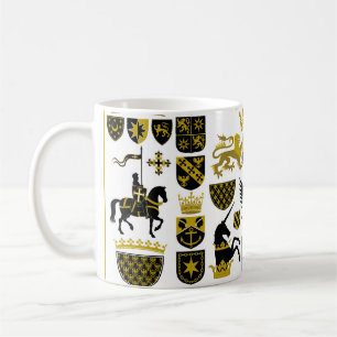 Caneca De Café Crestas de heráldica, desenhos simbólicos.